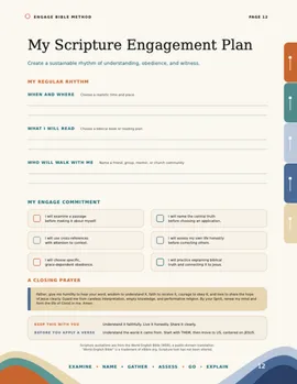 My Scripture Engagement Plan, page 12 of the workbook